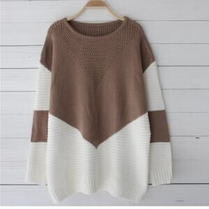 Women's Cute Heart Pattern Casual Crewneck Knitted Sweaters Pullover NWOT